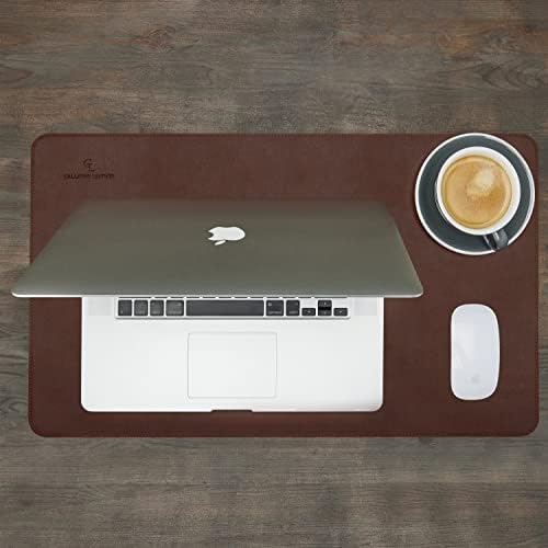 Gallaway Leather Desk Mat - Office Writing Desk Pad, Medium 24" x 14" Dark Brown, Gift Ready Elegant Computer Desk Cover Protector - Image 7