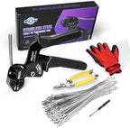 106PCS Heavy Duty 304 Stainless Steel Cable Tie Gun Kit, Includes 100PCS 11.8 Inch Metal Zip Ties, Self-Locking, UV & Corrosion Resistant, for Fence, Exhaust Pipe, Chicken Coop, Farm Use by Manesi