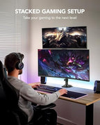 HUANUO 17-32 Inch Dual Monitor Stand, Vertical Dual Monitor Mount, Monitor Stand 2 Monitors, Ergonomic Adjustable Tilt/Swivel/Rotate, Weight Max 19.8 lbs, VESA 75/100mm (Pack of 2) - Image 6