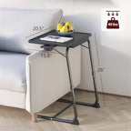 TV Tray Table, Adjustable TV Dinner Table for Eating on Couch with Cup Holder, Folding Couch Desk with 6 Height & 3 Tilt Angle Adjustments, Comfortable Laptop Stand for Bed & Sofa, Black - Image 2