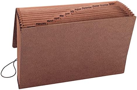 Smead TUFF Expanding File, 12 Pockets, Monthly (Jan.-Dec.), Flap and Cord Closure, Legal Size, Redrope (70390) - Image 2