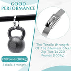 LEIFIDE 500 Pcs Stainless Steel Zip Ties 304 Metal Cable,0.31 X 11.8 Inch - Image 6