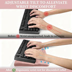3-Piece Ergonomic Desk Mat Set 31.5"x15.7" with Pink Memory Foam Wrist Rest - Image 3
