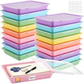 Tinlade 24 Pcs Classroom Paper Storage Bins with Lids, Macaron, 13x10in by Tinlade
