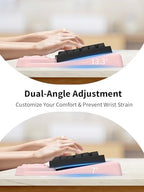 3-in-1 Ergonomic Keyboard Stand with Wrist Rest & Mouse Pad Set, Pink - Image 3