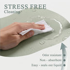 Vegan Leather Contoured Baby Changing Pad | Waterproof & Wipe-Clean PU Leather Diaper Change Mat, Soft, Wipeable Cover, Safety Strap, Non-Slip Bottom, Topper for Standard Infant Diaper Table & Dresser - Image 5