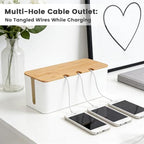 2 PCS Large Cable Management Box – Wooden Style Cord Organizer and Cover - Image 3