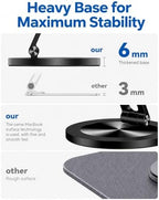 Phone Stand for Desk, 360° Rotating Dual Adjustable Foldable Cell Phone Holder, Heavy Solid All-Aluminum Base Anti-Slip Stable Support for Home Office Study, Fits iPhone Galaxy 4-8" Phones - Image 4