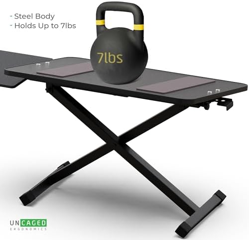 Uncaged Ergonomics Adjustable Keyboard Riser for Desk & Mouse Stand (Black) - Image 6