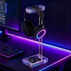 GEEKRIA Headphone Stand for Desk, Clear Acrylic Headset Stand with Gold Metal Accent, Gaming Headphone Holder, Universal Desktop Display Stand for Over-Ear Headphones - Image 5