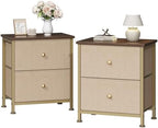 DUMOS Nightstand Set of 2, Bedroom Bedside Table with Storage by DumosLifestyle