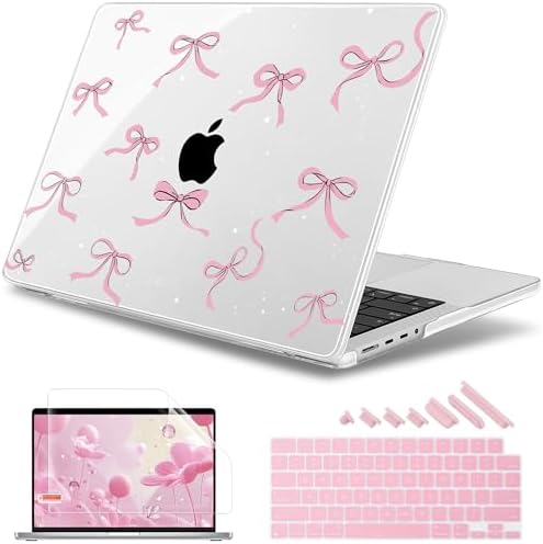 May Chen for 2026 MacBook Pro 14-inch M5 M4 M3 M2 M1 Pro/Max Chip, Release 2026 2025-2021, Model A3427 A3426 A3434 A3112 A3401 A3185, Plastic Hard Shell with Keyboard Cover, Star Bow by MayChen