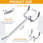 Shimeyao 100 Pcs Peg Board Hooks Stainless Steel Pegs,4 Inch,Silver - Image 2