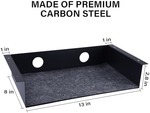Under Desk Storage Shelf, Steel Under Desk Tray Mountable Add-On Shelf for Table Office Desk, Large (Pack of 2) - Image 2