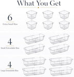 14 Pcs Adjustable Drawer Organizer, Expandable Clear Drawer Organizer - Image 6