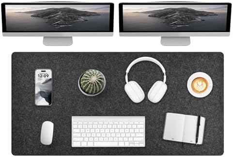 DAWNTREES Extra Large Felt Desk Mat,55''x23.6'' Non-Slip Desktop Protector by PremiumDeskPadatDawnTrees