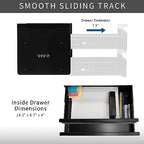 VIVO Black 16 in Slide Out Dual Tier Desk Drawer, DESK-DR02 - Image 5