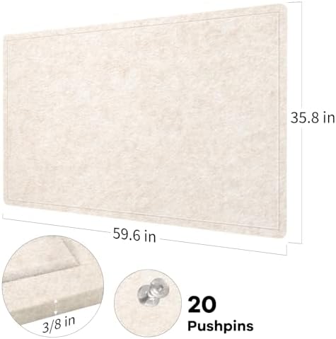 Felt Bulletin Board 60x36 inches, Decorative Pin Board for Home & Office - Image 5