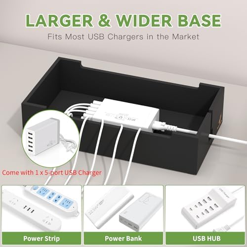 Pezin & Hulin Multi Charger Station Organizer - Black Bamboo - Image 5