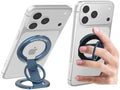 RESPECTED-BRO-Magnetic-Phone-Ring-Holder with Dual Rings, Compatible with iPhone 17/16/15/14/13/12, Multifunctional Stand for Desk,Office,Gym,Kitchen & All Metal Surfaces, Finger Loop Grip (Dark Blue) by RespectedBro