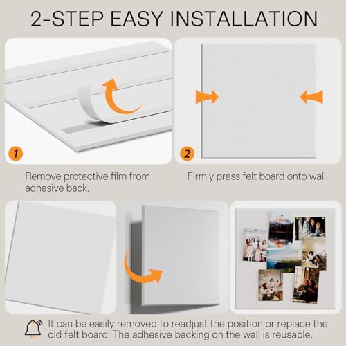 MaxGear Extra Large Bulletin Board 72" x 48", White Felt Wall Tiles Pushpin - Image 4