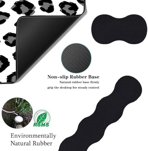 Keyboard Wrist Rest+Mouse Wrist Pad+Desk Pad Set,Memory Foam Ergonomic Easy Typing Pain Relief for Computer Laptop Office Home - Leopard Print - Image 5