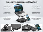 Laptop Stand for Desk,Laptop Riser with Phone Holder& 360° Rotating Base - Image 4