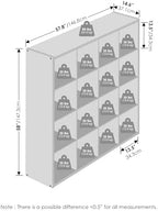 Furinno Simple 16-Cube Storage Organizer, Display Shelf, Dark Oak - Image 3