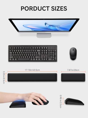Cooling Gel Wrist Rest Set, Full-Size Keyboard & Mouse Wrist Support Pad - Image 6
