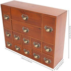Desk Organizer with 14 Drawers, 4 Tier Wooden Apothecary Cabinet Desktop Storage Cabinet with Label Boxes, Makeup Organizer Filing Case for Office Bedroom Home, L21*W6.3*H16.7in - Image 2