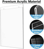 MaxGear Acrylic Wall Mount Sign Holder, 11 x 17 Vertical, 6 Pack - Image 3