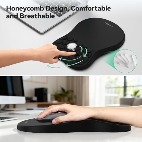 TECKNET Keyboard Wrist Rest and Mouse Pad 2 in 1 Set with Wrist Support - Image 4