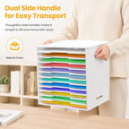 Timisea12 Tier Scrapbook Paper Organizer,White Cardstock A4 Paper Sorter Storage Rack,Scrapbook Organizer for Sizes 11" X 11" for Home Office & Classrooms,White Organizer Storage - Image 7
