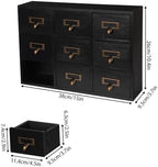DKSLALALI Apothecary Cabinet Vintage, 9 Drawers Herb Storage Box Chinese Medicine Cabinet Index Card Catalog Desk Apothecary Shelf to Store Jewelry Medications Herbs (Black) - Image 3
