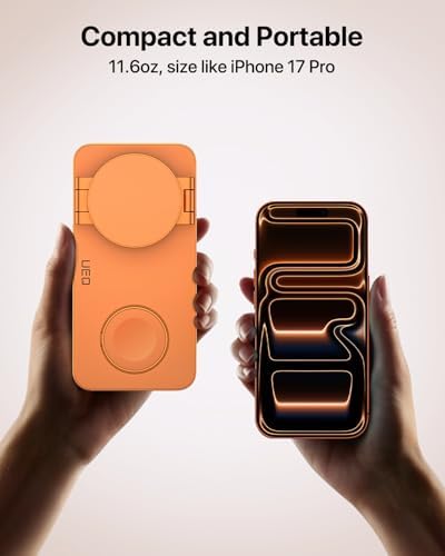 UEQ Foldable 3 in 1 Wireless Charging Station for Apple Mag Safe Charger Stand,Fast Magnetic Wireless Charger Station for iPhone 17 Air 16 15 14 13 12 Series,Airpods Pro,Apple Watch Ultra (Orange) - Image 2