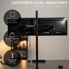 VIVO Dual Monitor Stand Up Desk Mount Extra Tall 39 inch Pole, Fully Adjustable Stand for up to 27 inch Screens, Black, STAND-V012 - Image 6