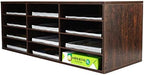 PAG-Mass Mail Sorter Organizer, Wood Countertop Literature Organizer, Student Mailbox for Classroom, Desktop Bill Paper Organizer for Office Home School, 12 Compartments, Brown by PAG