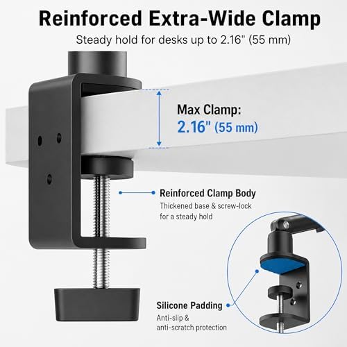 iPad Holder For Desk, Adjustable Tablet Arm iPad Desk Mount with C-Clamp - Image 6