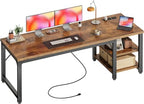 Huuger 63'' x 19.7'' Computer Desk with Power Outlets, 0.95'' Thick Desktop by Huuger