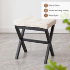 Foot Stool Small Ottoman Foot Rest Padded Foot Stool Desk for Under Office Desk Vanity Stool Bamboo Footstool Sofa Footrest Shoe Stool Small (Black Legs + Beige) - Image 6