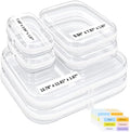 6 Pack Clear Hard Shell Zipper Case with Labels, 2S+2L+2XL by OrgEase