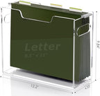 DINGHUO Acrylic Hanging File Organizer Box with Handles - Image 2