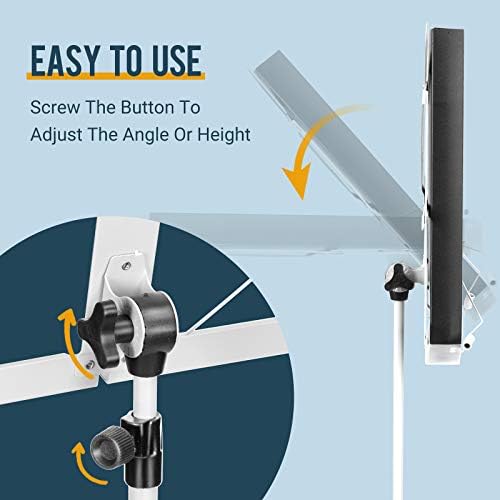 CAHAYA Sheet Music Stand Portable Folding Dual Use Desk Book Holder White - Image 2
