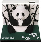 1PC 217 Sheets Memo Pad 3D Art Panda, 3D Notepad Paper Card Craft DIY Non-Stick Sticky Note Pad,Original 3D Paper Carving Model Memo Pad by SIWEME