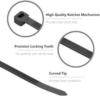 Armpow 18 Inch Black Zip Ties 500 Pack, 75 lbs Tensile Strength, Self Locking Nylon PA66 Heavy Duty Cable Ties - For Indoor and Outdoor Bundling - Image 4