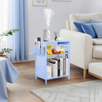 Sky Blue Kids Nightstand, Small Nightstand for Bedroom, End Table with Hooks and Holder, Toddler Bedside Table, Desk Organizer for Office, Small Desk for Living Room, Dorm (Sky Blue) - Image 5