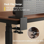 Clamp On Desk Shelf Organizer with Pegboard Desk Hutch Dorm with Storage Bookshelf Desk Top Organizer Shelf Multi-Purpose White & Black Desktop Shelves & Office Shelves (Black, W - 39.4") - Image 6