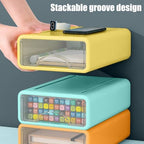 Desk Organizer with Drawers, Stackable Storage Drawers with Compartments Desktop Organization for Office Supplies, Makeup, Pencils, Tape, Erasers, Paperclips, Chargers (2S2M) - Image 6