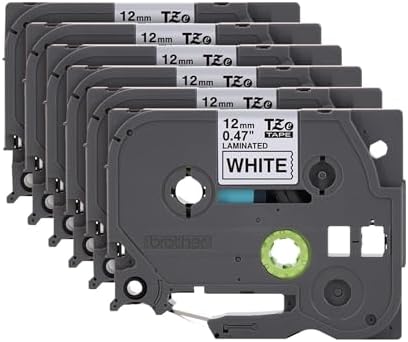 Brother Genuine P-Touch, TZe-231 6 Pack Tape ½” (0.47”) x 26.2 ft. (8m) 6-Pack Laminated P-Touch Tape, Black on White, Perfect for Indoor or Outdoor Use, Water Resistant, TZE2316PKB (TZE231) - Image 2
