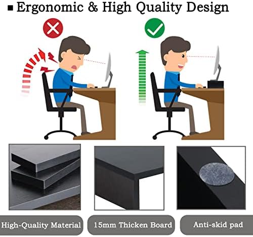 TEAMIX 2-Pack Wood Monitor Stand Riser for Desk , Black - Image 4